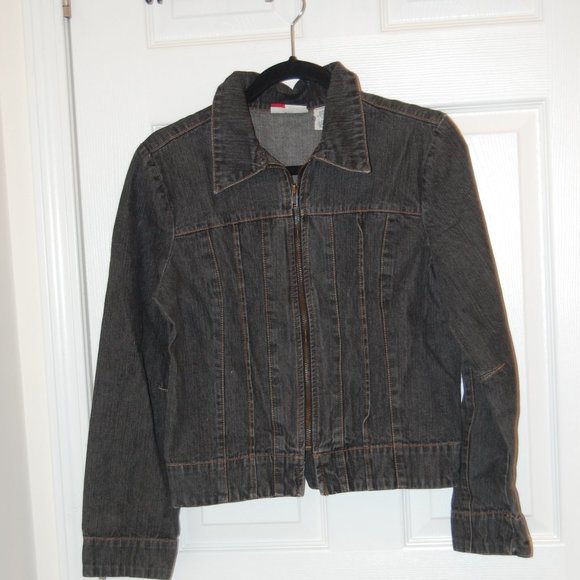 Faded Glory 1972 Women's Dark Blue Denim Zipper Front Jacket Size Large - Picture 4 of 16